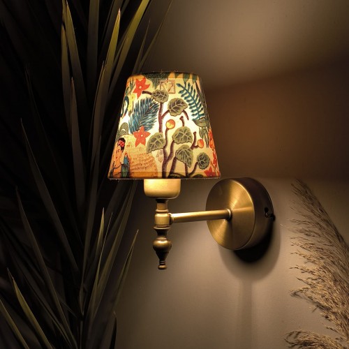 Dome Glow Vintage Gold Duvar Apliği – Frida Kahlo Kumaş Başlıklı, El Yapımı, Kubbe Detaylı Tasarım